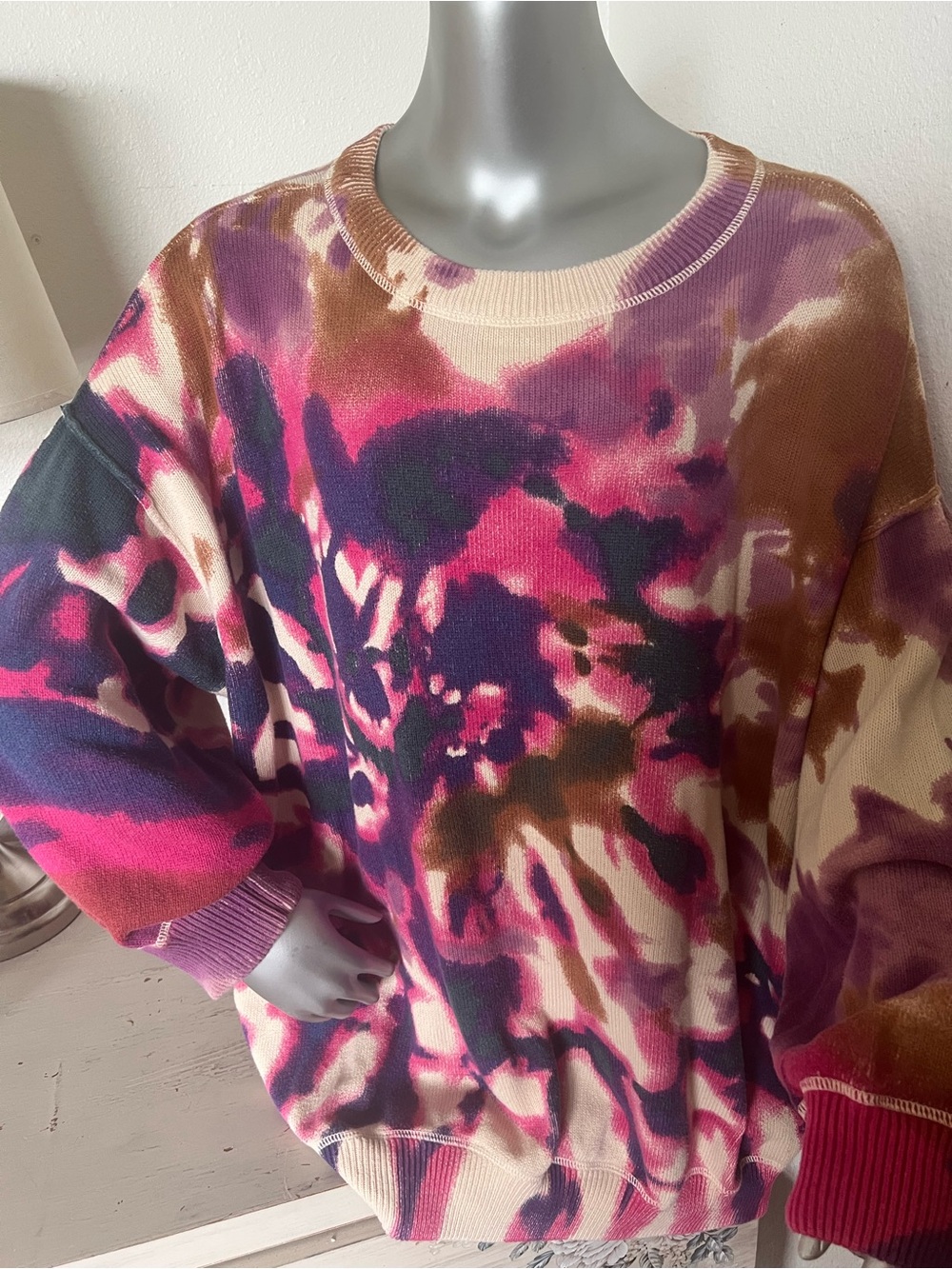 Natural Life Taylor oversized Boho cotton sweater L/XL tie dyed